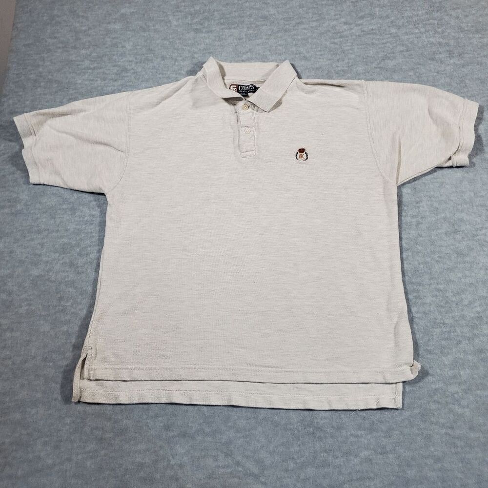 Chaps Ralph Lauren Shirt Men XL Gray Polo Golf Performance High Low Slit Popover